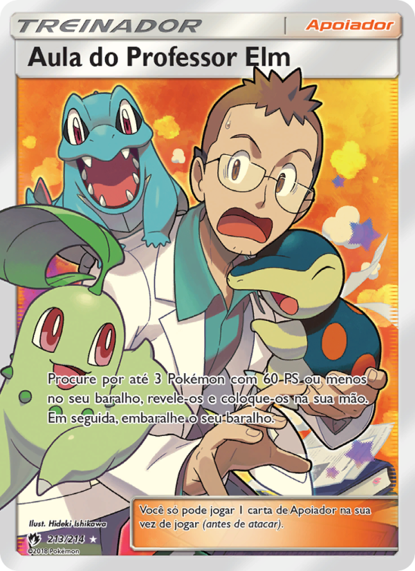 Aula do Professor Elm 213 — Trovões Perdidos (Portuguese Pokémon TCG card)