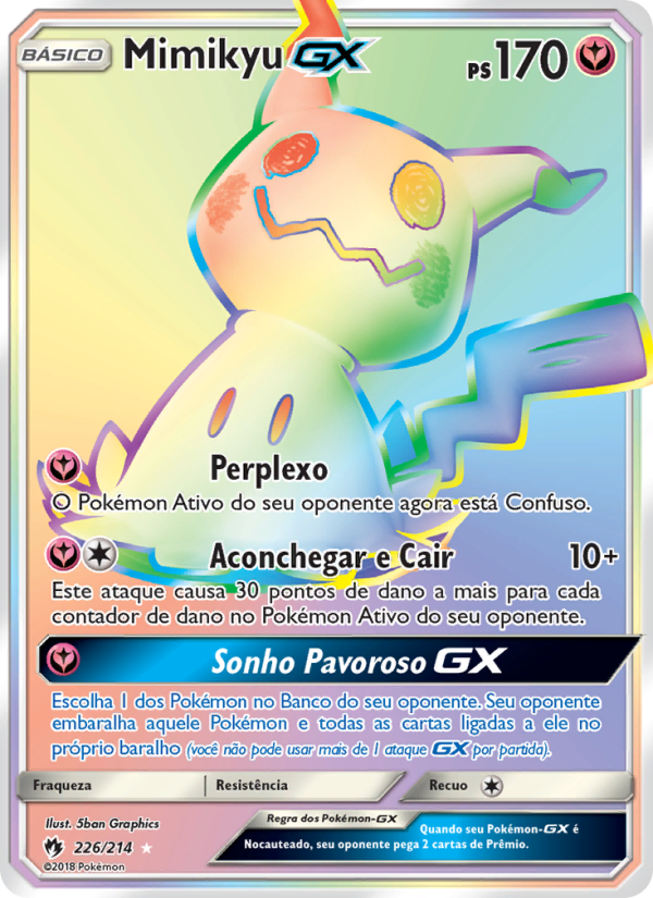 Mimikyu GX 226 — Trovões Perdidos (Portuguese Pokémon TCG card)