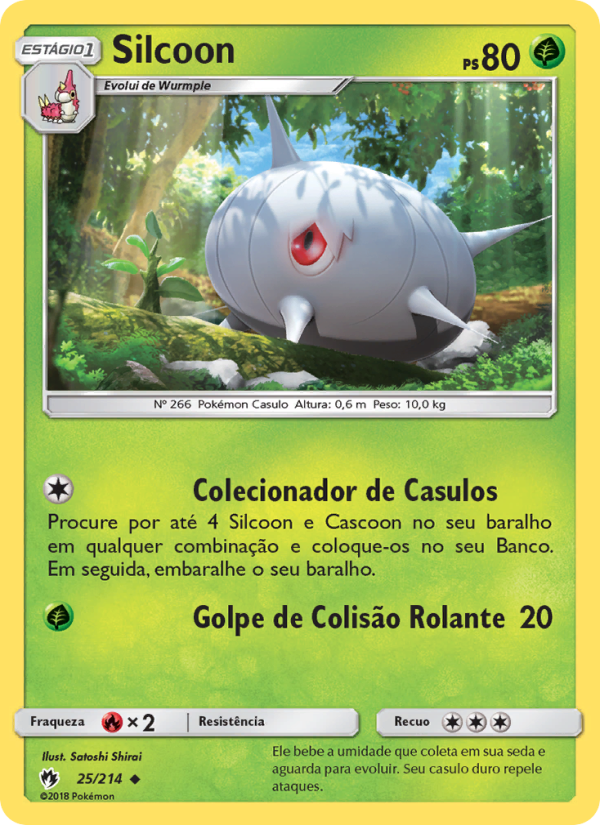 Silcoon 25 — Trovões Perdidos (Portuguese Pokémon TCG card)