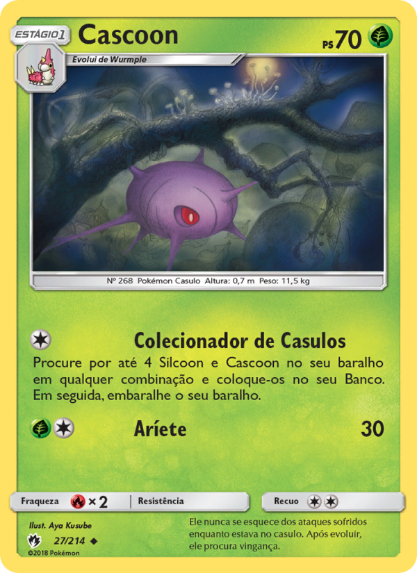 Cascoon 27 — Trovões Perdidos (Portuguese Pokémon TCG card)