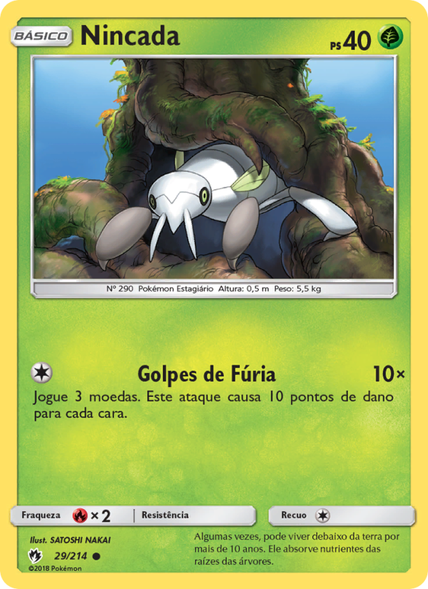Nincada 29 — Trovões Perdidos (Portuguese Pokémon TCG card)