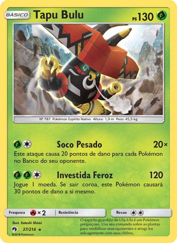 Tapu Bulu 37 — Trovões Perdidos (Portuguese Pokémon TCG card)