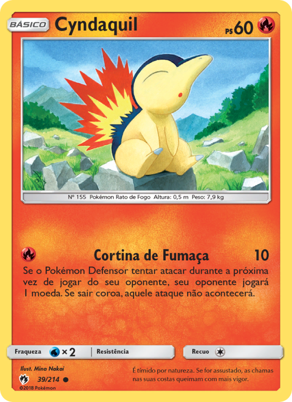 Cyndaquil 39 — Trovões Perdidos (Portuguese Pokémon TCG card)