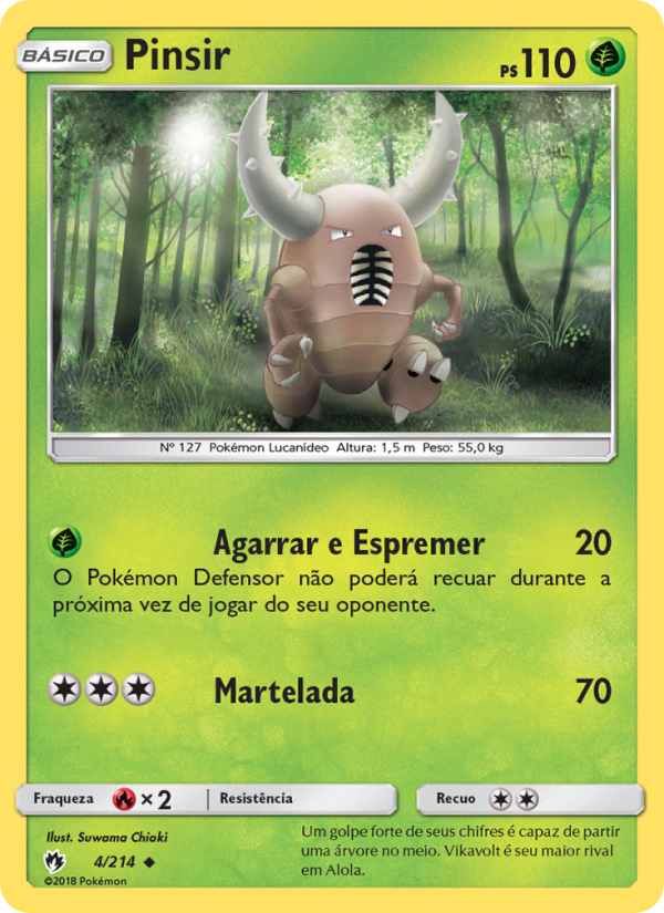 Pinsir 4 — Trovões Perdidos (Portuguese Pokémon TCG card)