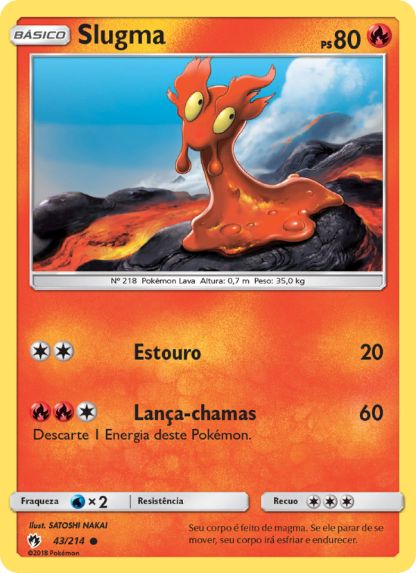 Slugma 43 — Trovões Perdidos (Portuguese Pokémon TCG card)