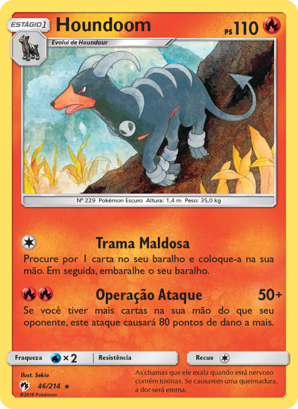 Houndoom 46 — Lost Thunder (Portuguese Pokémon TCG card)