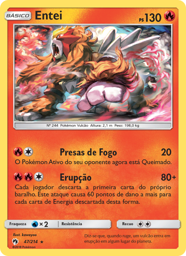 Entei 47 — Lost Thunder (Portuguese Pokémon TCG card)