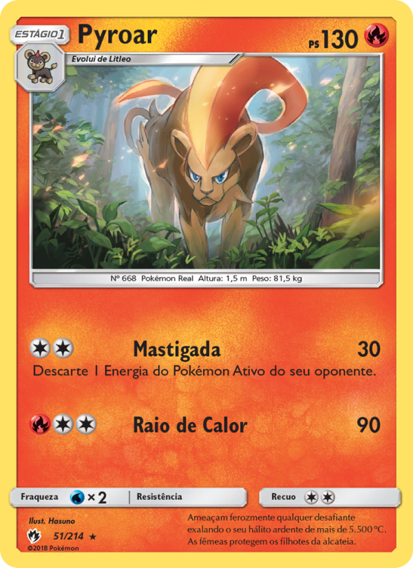 Pyroar 51 — Lost Thunder (Portuguese Pokémon TCG card)