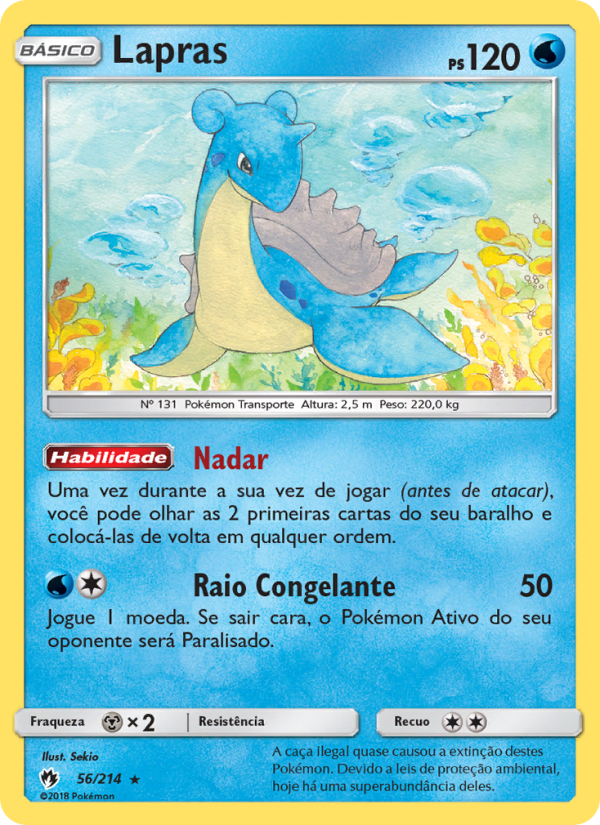 Lapras 56 — Trovões Perdidos (Portuguese Pokémon TCG card)