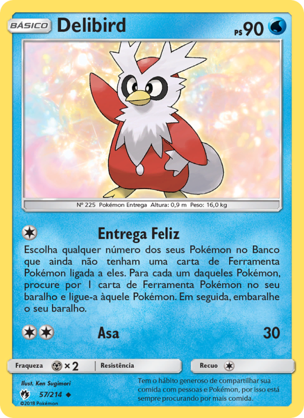 Delibird 57 — Trovões Perdidos (Portuguese Pokémon TCG card)