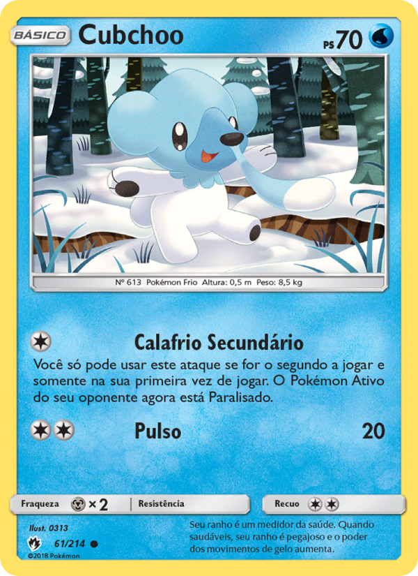 Cubchoo 61 — Trovões Perdidos (Portuguese Pokémon TCG card)