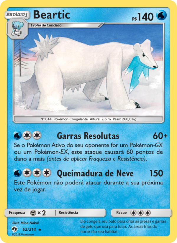 Beartic 62 — Trovões Perdidos (Portuguese Pokémon TCG card)