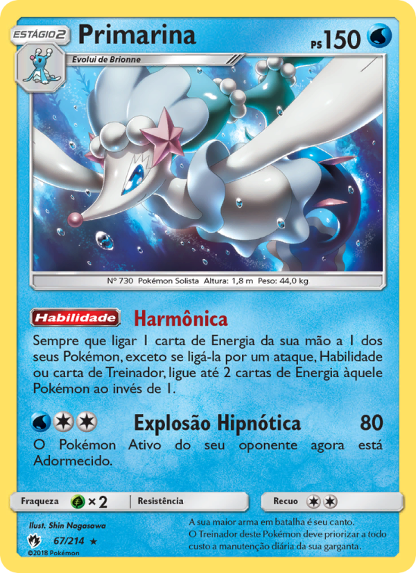 Primarina 67 — Trovões Perdidos (Portuguese Pokémon TCG card)