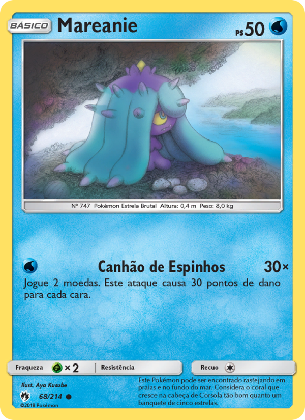 Mareanie 68 — Trovões Perdidos (Portuguese Pokémon TCG card)