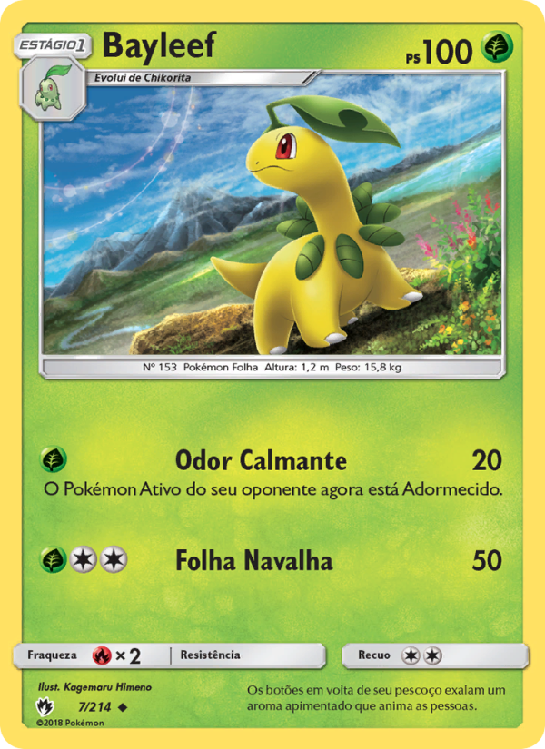 Bayleef 7 — Trovões Perdidos (Portuguese Pokémon TCG card)
