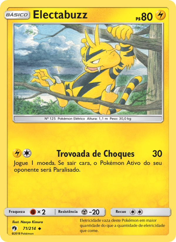 Electabuzz 71 — Lost Thunder (Portuguese Pokémon TCG card)