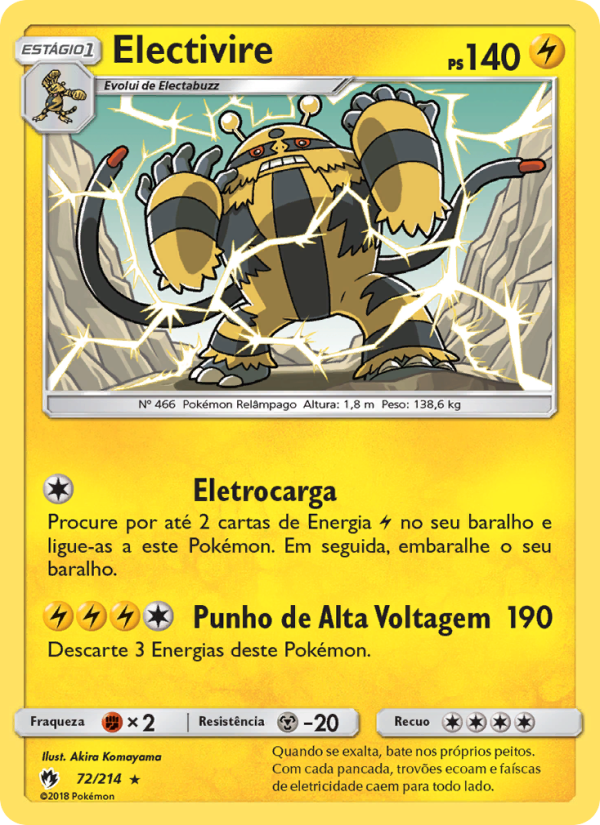 Electivire 72 — Lost Thunder (Portuguese Pokémon TCG card)