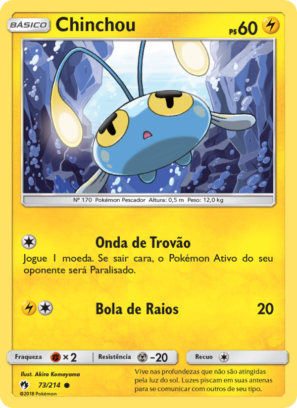 Chinchou 73 — Lost Thunder (Portuguese Pokémon TCG card)