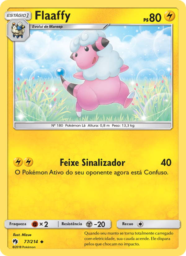 Flaaffy 77 — Trovões Perdidos (Portuguese Pokémon TCG card)