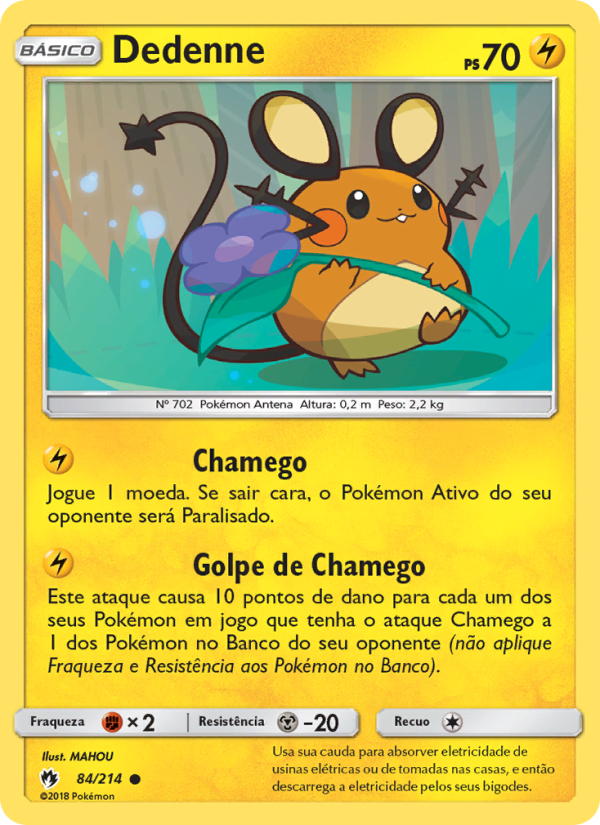 Dedenne 84 — Trovões Perdidos (Portuguese Pokémon TCG card)