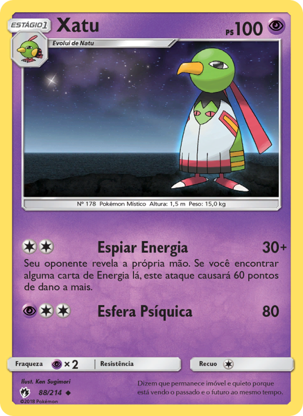 Xatu 88 — Trovões Perdidos (Portuguese Pokémon TCG card)