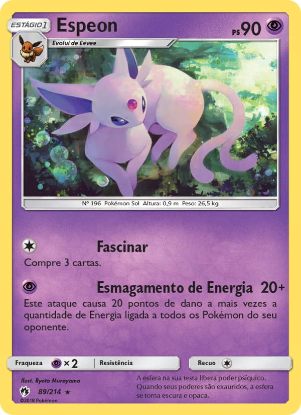 Espeon 89 — Trovões Perdidos (Portuguese Pokémon TCG card)