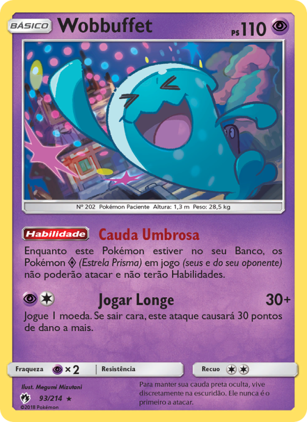 Wobbuffet 93 — Trovões Perdidos (Portuguese Pokémon TCG card)
