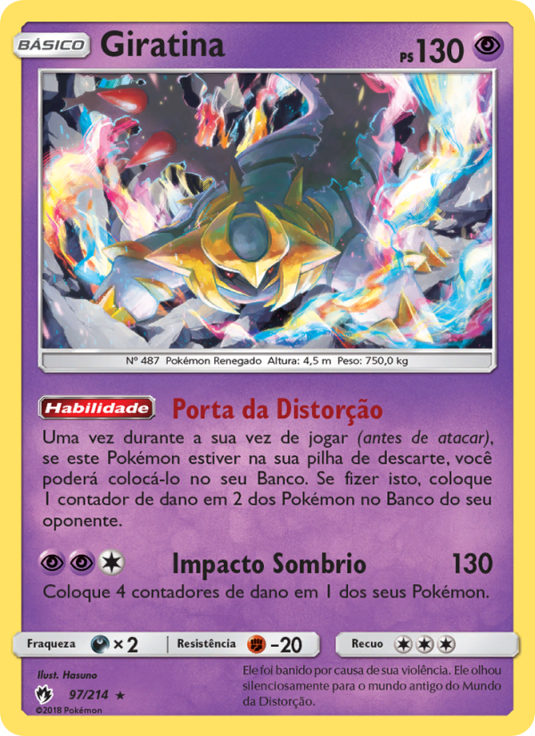Giratina 97 — Trovões Perdidos (Portuguese Pokémon TCG card)