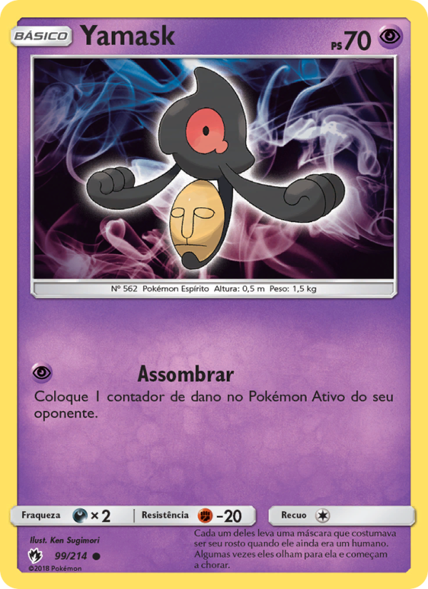 Yamask 99 — Trovões Perdidos (Portuguese Pokémon TCG card)