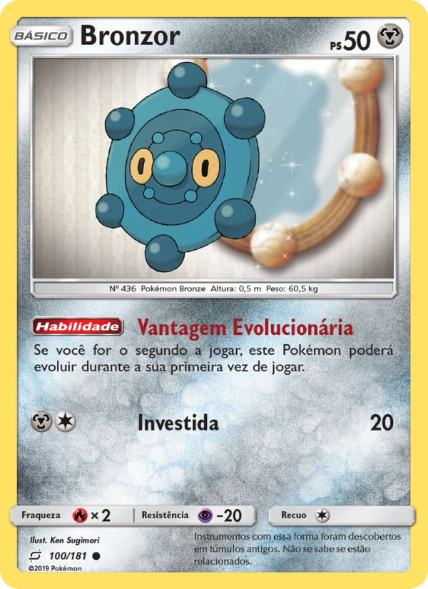Bronzor 100 — União de Aliados (Portuguese Pokémon TCG card)