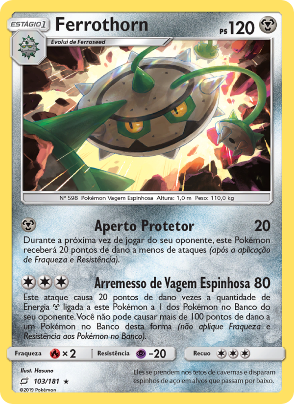 Ferrothorn 103 — União de Aliados (Portuguese Pokémon TCG card)