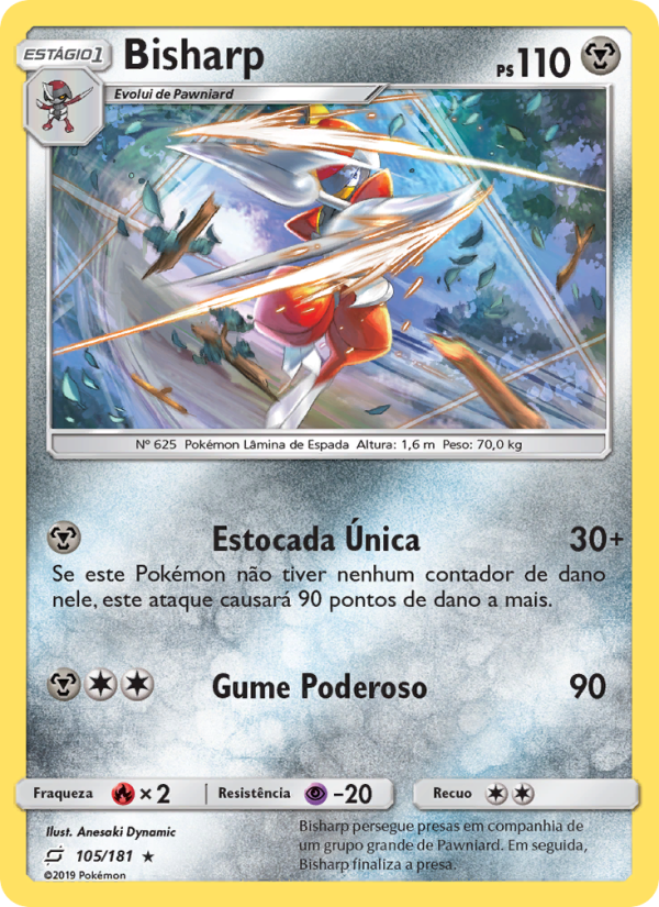 Bisharp 105 — União de Aliados (Portuguese Pokémon TCG card)