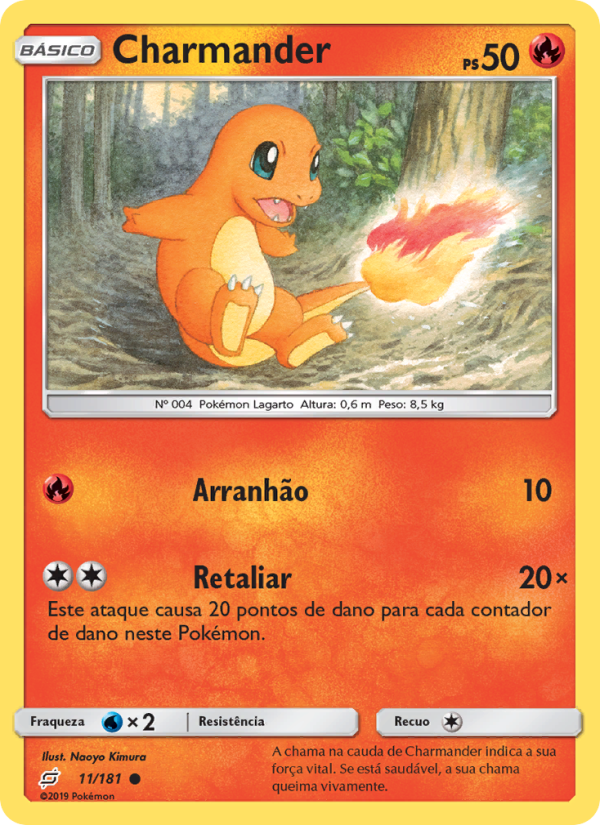 Charmander 11 — União de Aliados (Portuguese Pokémon TCG card)