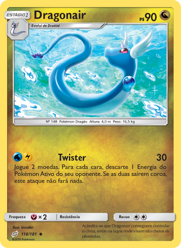 Dragonair 118 — União de Aliados (Portuguese Pokémon TCG card)