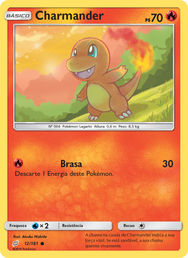 Charmander 12 — União de Aliados (Portuguese Pokémon TCG card)
