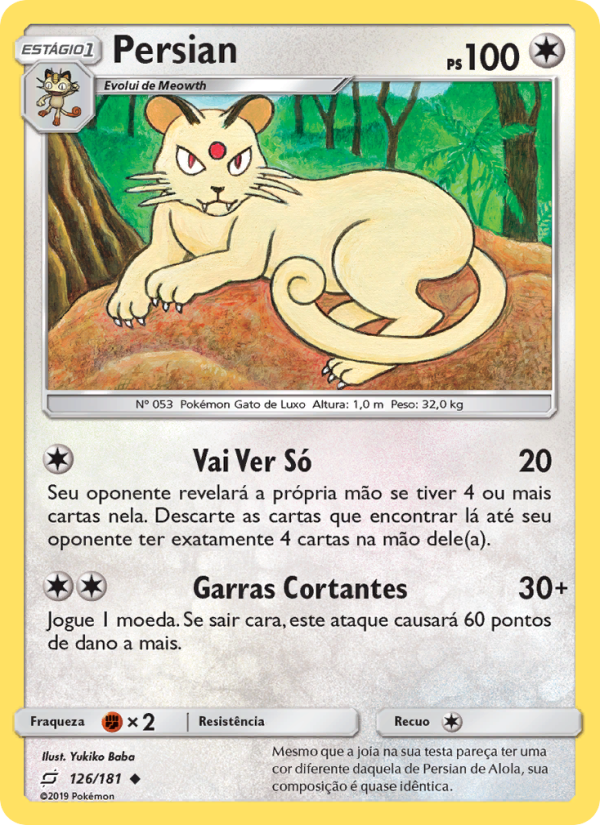 Persian 126 — União de Aliados (Portuguese Pokémon TCG card)