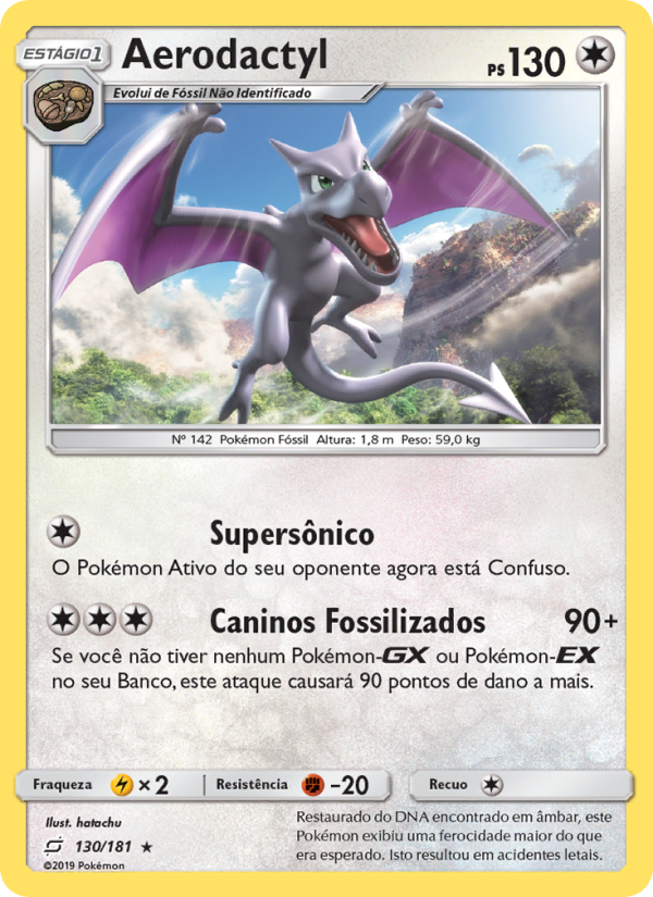 Aerodactyl 130 — Team Up (Portuguese Pokémon TCG card)