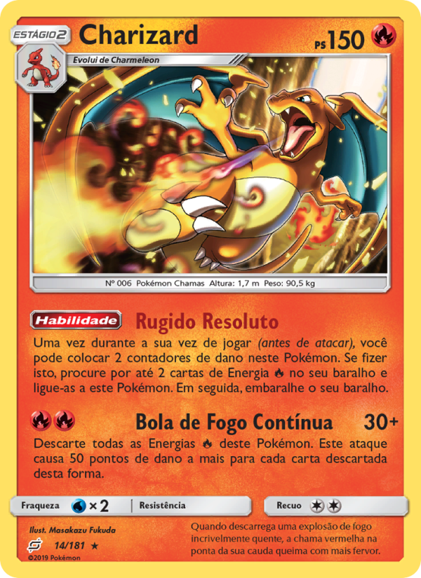 Charizard 14 — União de Aliados (Portuguese Pokémon TCG card)