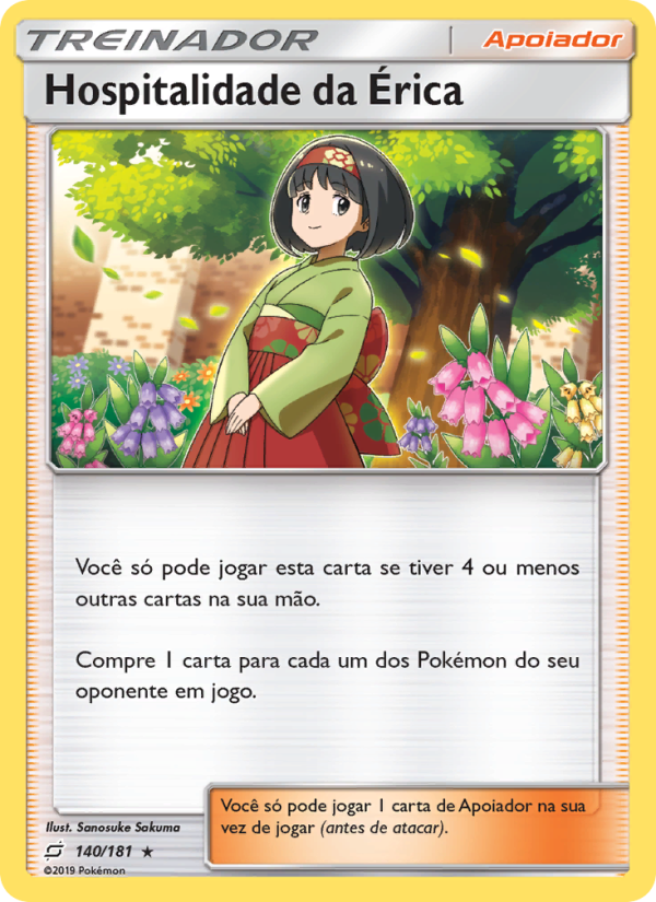 Hospitalidade da Érica 140 — União de Aliados (Portuguese Pokémon TCG card)
