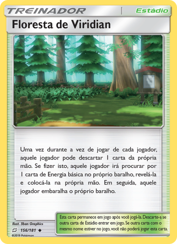 Floresta de Viridian 156 — União de Aliados (Portuguese Pokémon TCG card)