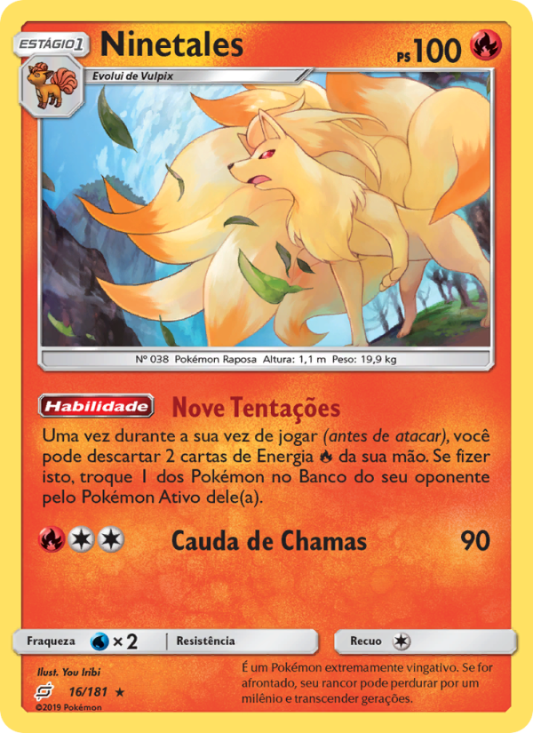 Ninetales 16 — União de Aliados (Portuguese Pokémon TCG card)