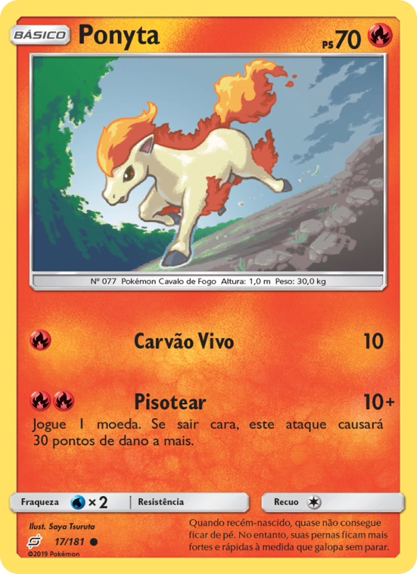 Ponyta 17 — União de Aliados (Portuguese Pokémon TCG card)