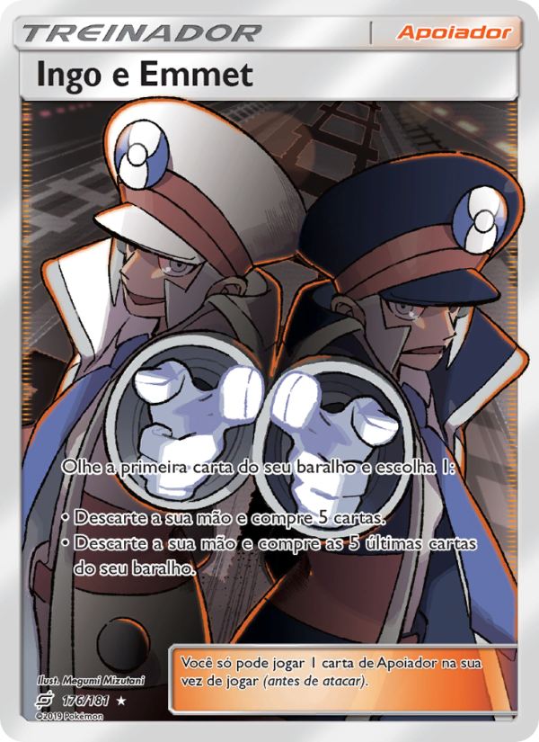 Ingo e Emmet 176 — União de Aliados (Portuguese Pokémon TCG card)