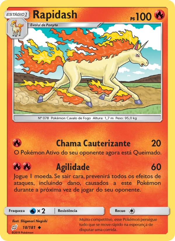 Rapidash 18 — União de Aliados (Portuguese Pokémon TCG card)