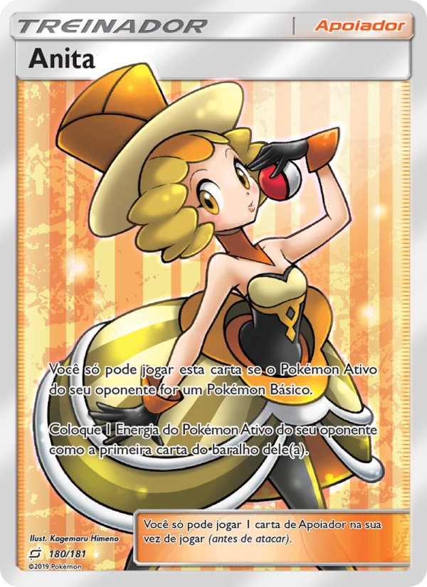 Anita 180 — União de Aliados (Portuguese Pokémon TCG card)
