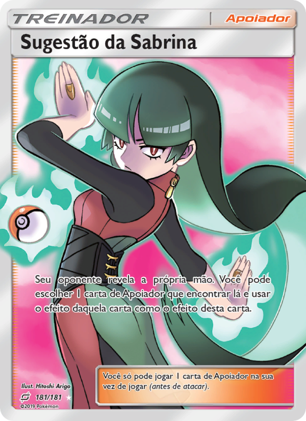 Sugestão da Sabrina 181 — União de Aliados (Portuguese Pokémon TCG card)