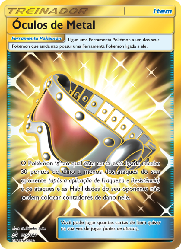 Óculos de Metal 195 — União de Aliados (Portuguese Pokémon TCG card)