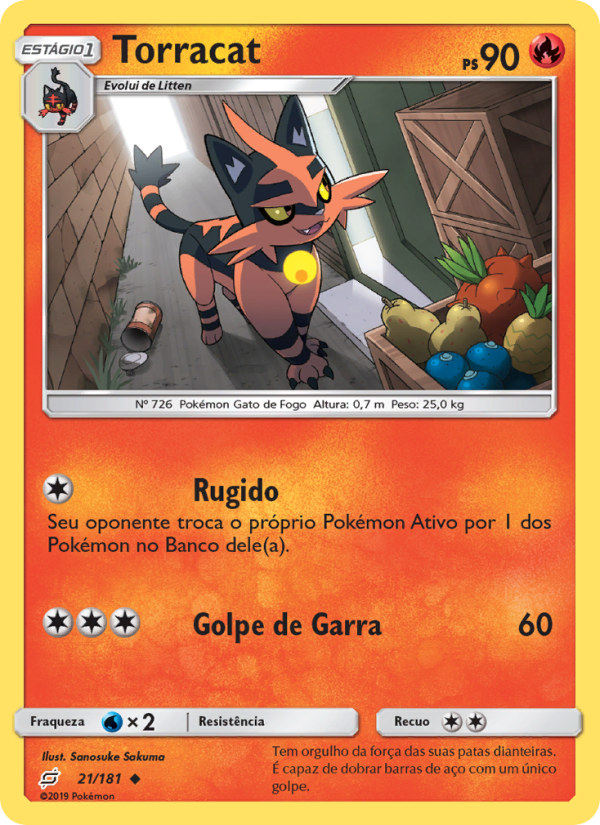 Torracat 21 — União de Aliados (Portuguese Pokémon TCG card)