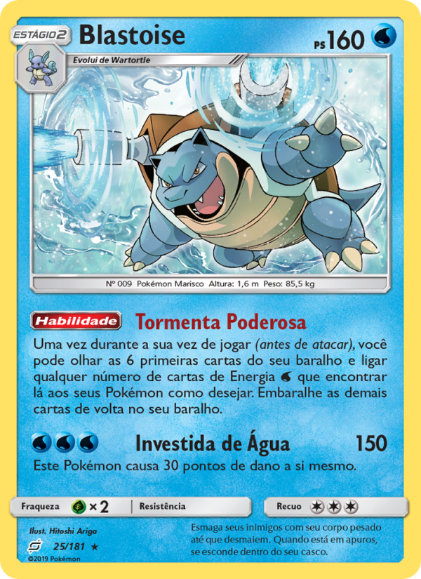 Blastoise 25 — União de Aliados (Portuguese Pokémon TCG card)