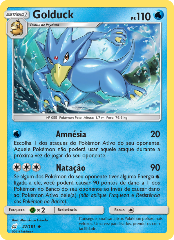 Golduck 27 — União de Aliados (Portuguese Pokémon TCG card)